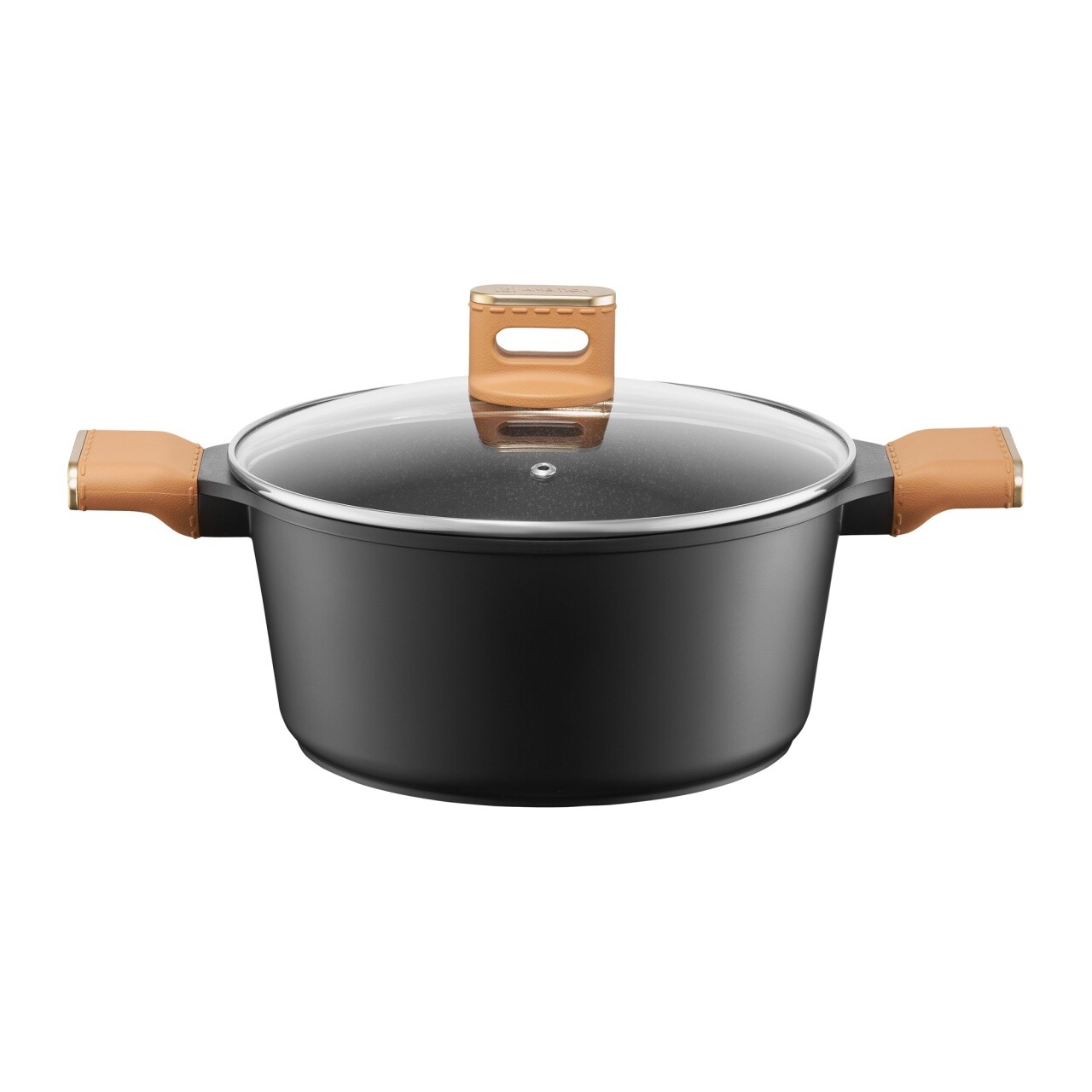 Oala cu capac Camel, Ambition, 24 cm, 4.2 L, aluminiu, negru/maro - imagine 6